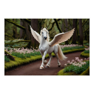 Pegasus Filly on Forest Walk Poster