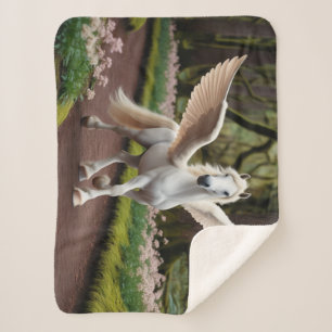 Pegasus Filly on Forest Walk Sherpa Blanket