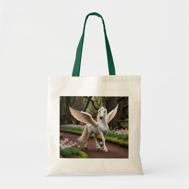Pegasus Filly on Forest Walk Tote Bag (Front)