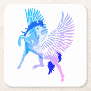 Pegasus Greek Mythology Winged Horse Square Paper Coaster