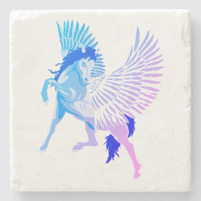 Pegasus Greek Mythology Winged Horse Stone Coaster (Front)