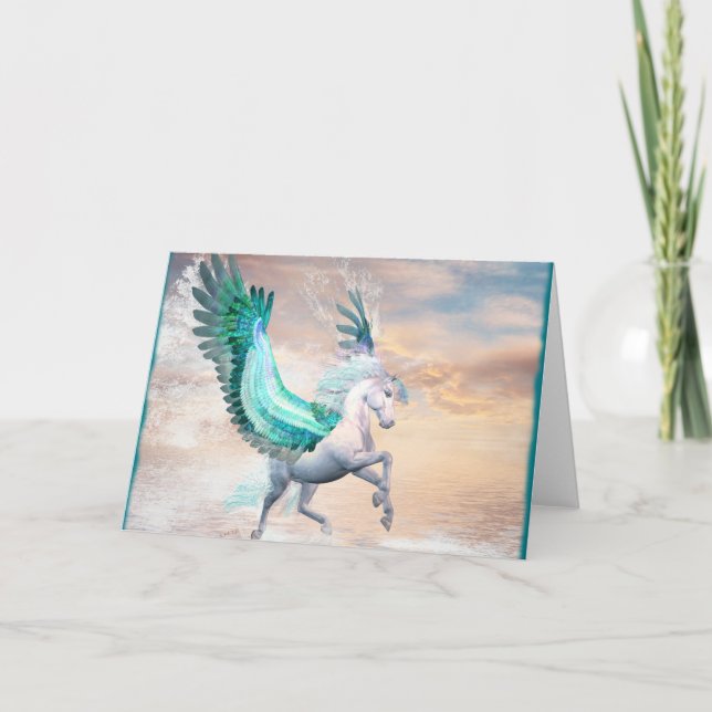 Pegasus Greeting Card & Envelope, You Customise! (Front)