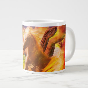 PEGASUS HORSE DESTROYS THE KRAKEN LARGE COFFEE MUG
