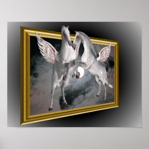 Pegasus Horses Out Of Bounds Fantasy Poster
