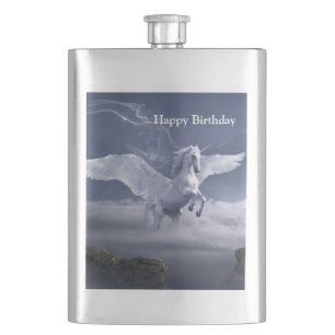 Pegasus in flight hip flask