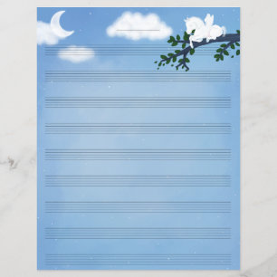 Pegasus in Starry Night Music Manuscript Paper