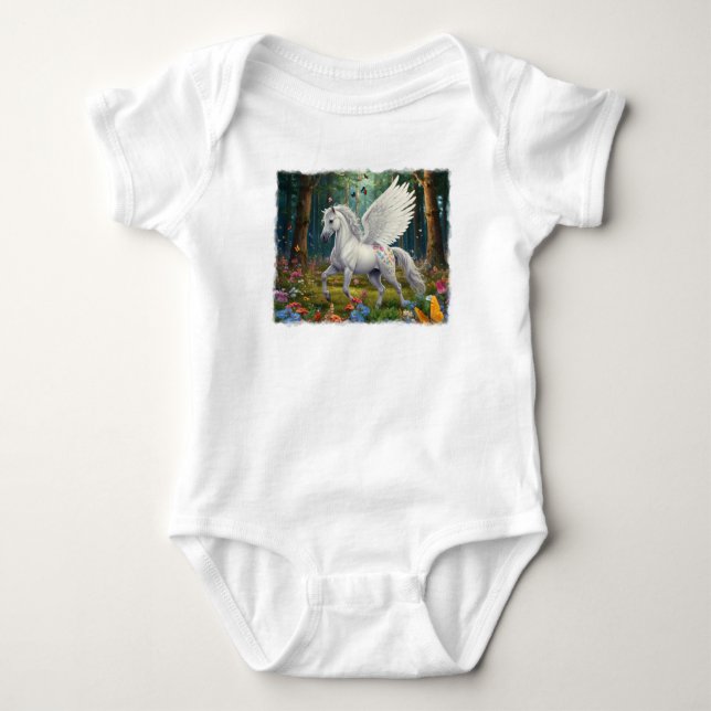 Pegasus Mare in Springtime Baby Bodysuit (Front)