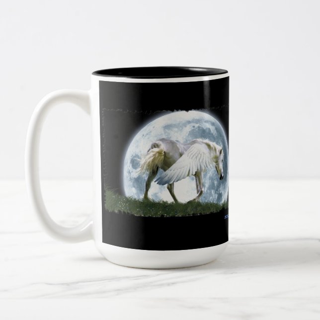 Pegasus & Moon Fantasy Art Drinking Mug (Left)