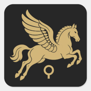 Pegasus of Corinth Ancient Greek Gold Emblem Square Sticker