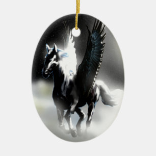 Pegasus of the Moon Ceramic Tree Decoration