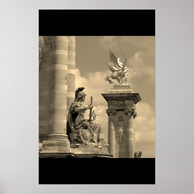 Pegasus Pont Alexandre statue sculpture Paris Pont Poster (Front)