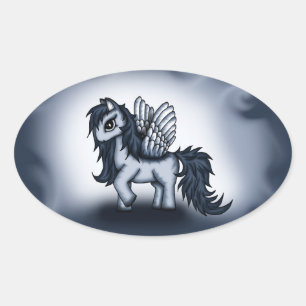 Pegasus Pony Oval Sticker
