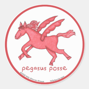Pegasus Posse round stickers