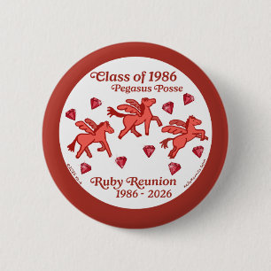 Pegasus Posse Ruby Reunion 6 Cm Round Badge