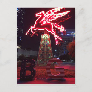Pegasus Red Flying Horse in Dallas Postcard