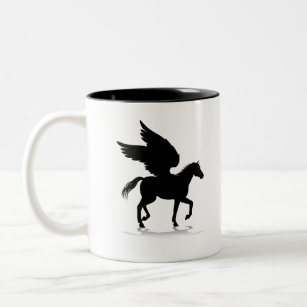 Pegasus Silhouette Mythological Winged Horse Two-Tone Coffee Mug