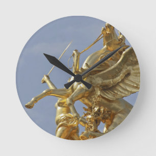 Pegasus statue at the Pont Alexander III bridge Round Clock