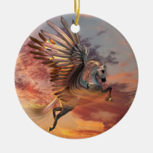 Pegasus Sunset Horse Ornament