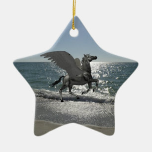Pegasus Taking Flight Ceramic Tree Decoration