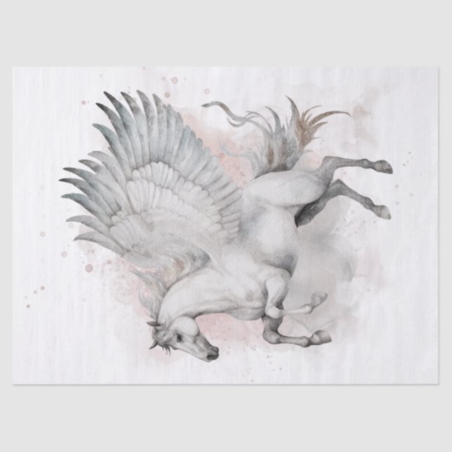 Pegasus Watercolor Decoupage Tissue Paper (Front)