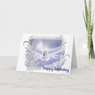 Pegasus White Horse Happy Birthday Greeting Card