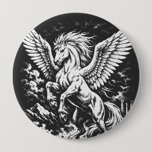 Pegasus — Winged Herald of the Storm 10 Cm Round Badge
