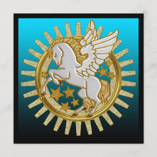 Pegasus Winged Horse Birthday Party Invitations