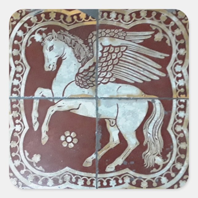Pegasus Winged Horse Square Sticker (Front)