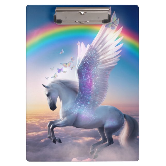 Pegasus with Rainbow Clipboard (Front)