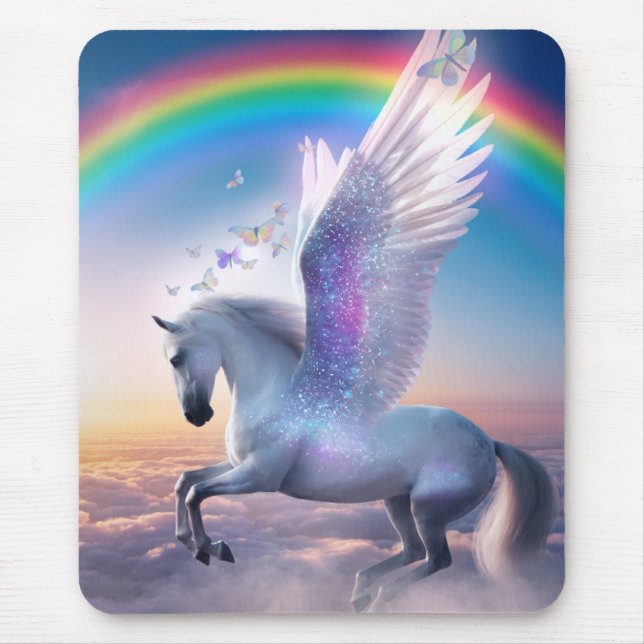 Pegasus with Rainbow Mouse Mat (Front)