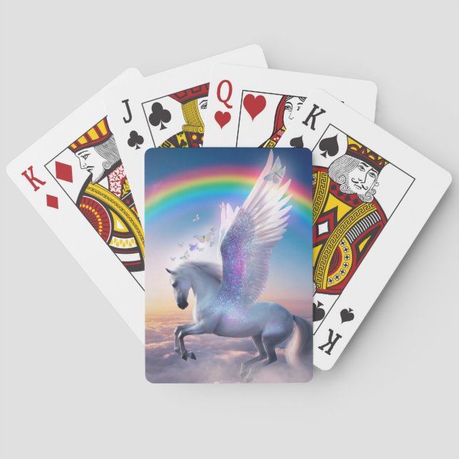 Pegasus with Rainbow Playing Cards (Back)