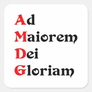 Pegatin AMDG, Ad Maiorem Dei Gloriam Square Sticker