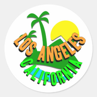 Pegatin Los Angeles California Classic Round Sticker
