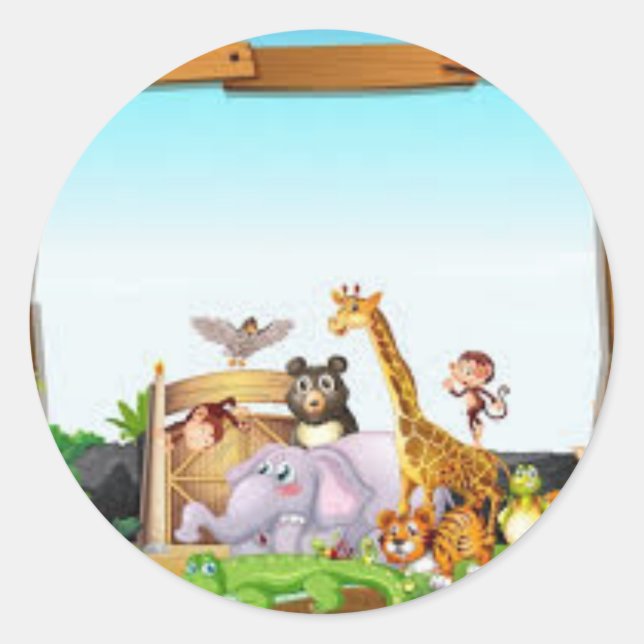 PEGATINA ANIMALES DE LA SELVA CLASSIC ROUND STICKER (Front)