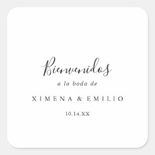 Pegatina Cuadrada Bienvenida de Boda Española  Square Sticker