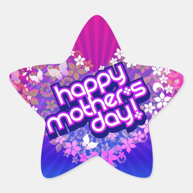Pegatina Dia de la Madre Star Sticker (Front)
