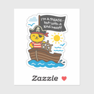 Pegatina gato pirata – Soy un pirata… ¡pero con bu