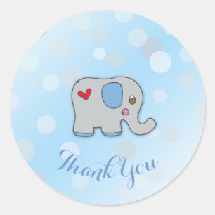 Pegatina - Gracias - Elefante Bebé Classic Round Sticker