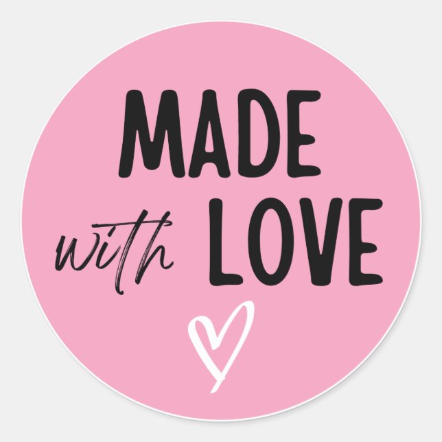 Pegatina hecha con amor ideal para pequeña empresa classic round sticker (Front)