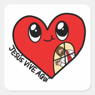 Pegatina Jesus lives here Buildings Square Sticker
