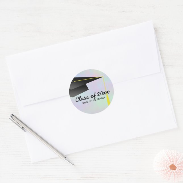 Pegatina personalizado - Graduación Classic Round Sticker (Envelope)