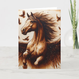 Pegaus Sepia with Birds Card