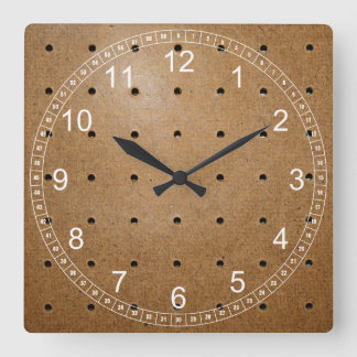 Pegboard Square Wall Clock