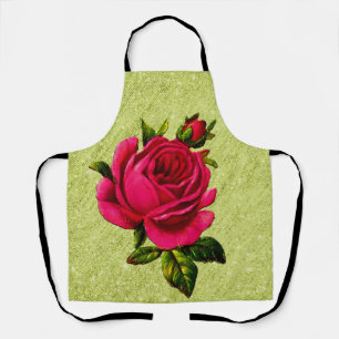 Peggy Ann All Over Green Rose Kitchen Apron