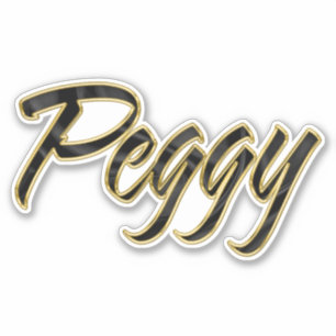 Peggy black gold lettering Sticker