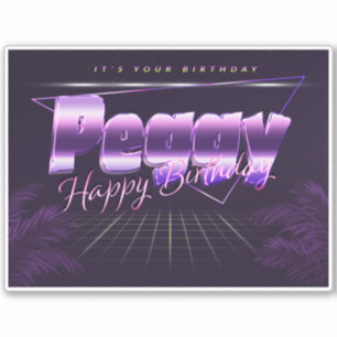Peggy Name First name lila retro Sticker Birthday