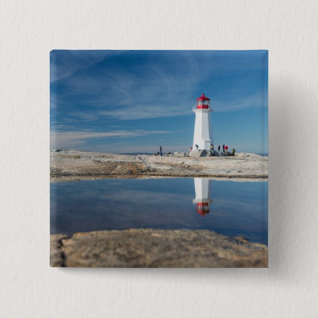 Peggy'S Cove Lighthouse | Canada 15 Cm Square Badge (Front)