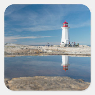 Peggy'S Cove Lighthouse   Canada Square Sticker