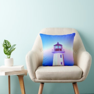 Peggy's cove lighthouse halifax Nova Scotia Canada Cushion