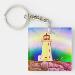 Peggy's cove lighthouse halifax Nova Scotia Canada Key Ring